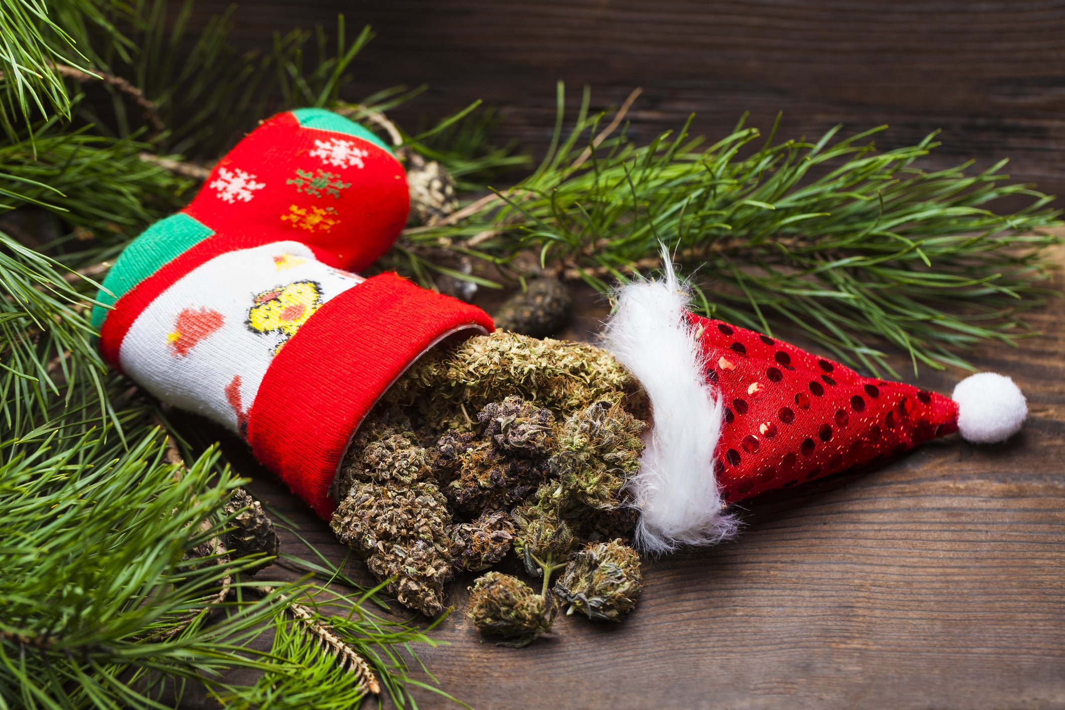 big cannabis cone christmas decoration